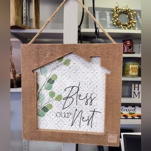 Bless This Nest Hanging Sign